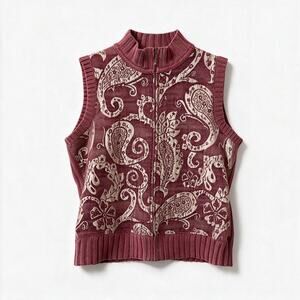 Christopher & Banks Women’s M Zip Up Cardigan Sweater gypsy chic, Victorian